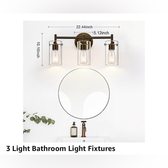 Vanity light , 3-Light Oil-Rubbed Bronze - Picture 7 of 9